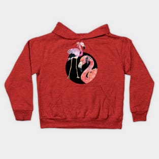 Pink Flamingos with humor Kids Hoodie